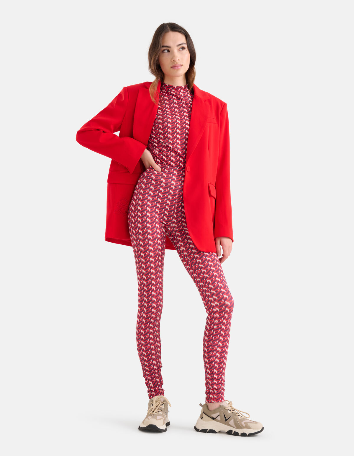 Grafische Travel Legging Rood SHOEBY WOMEN