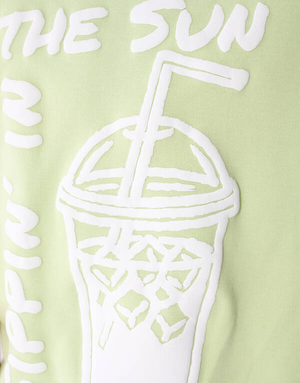 Sipping Artwork T-shirt Lichtgroen SHOEBY BOYS