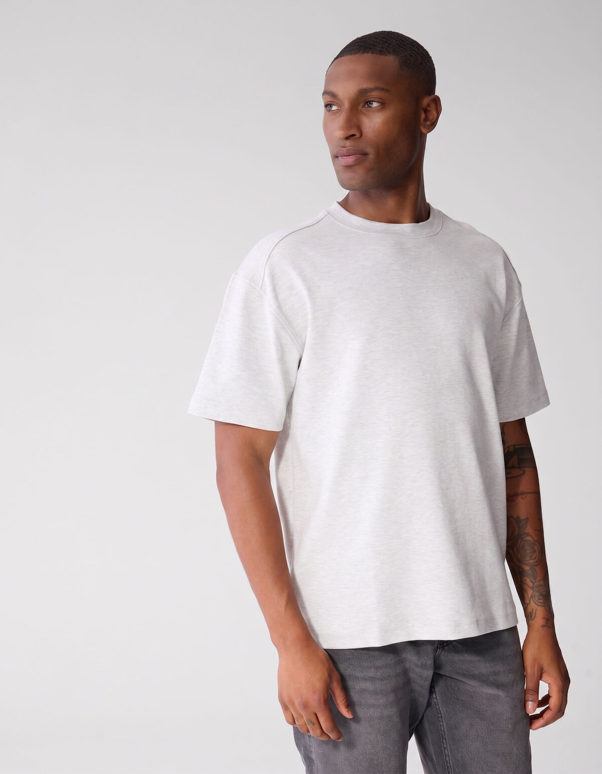 Label Basis T-shirt Lichtgrijs SHOEBY MEN