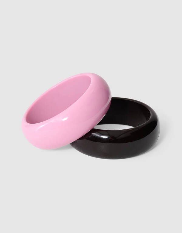 Gekleurde Bangle Set Roze SHOEBY ACCESSOIRES