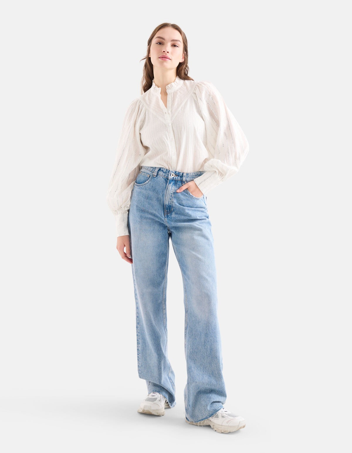 Lurex Voile Blouse Wit SHOEBY WOMEN