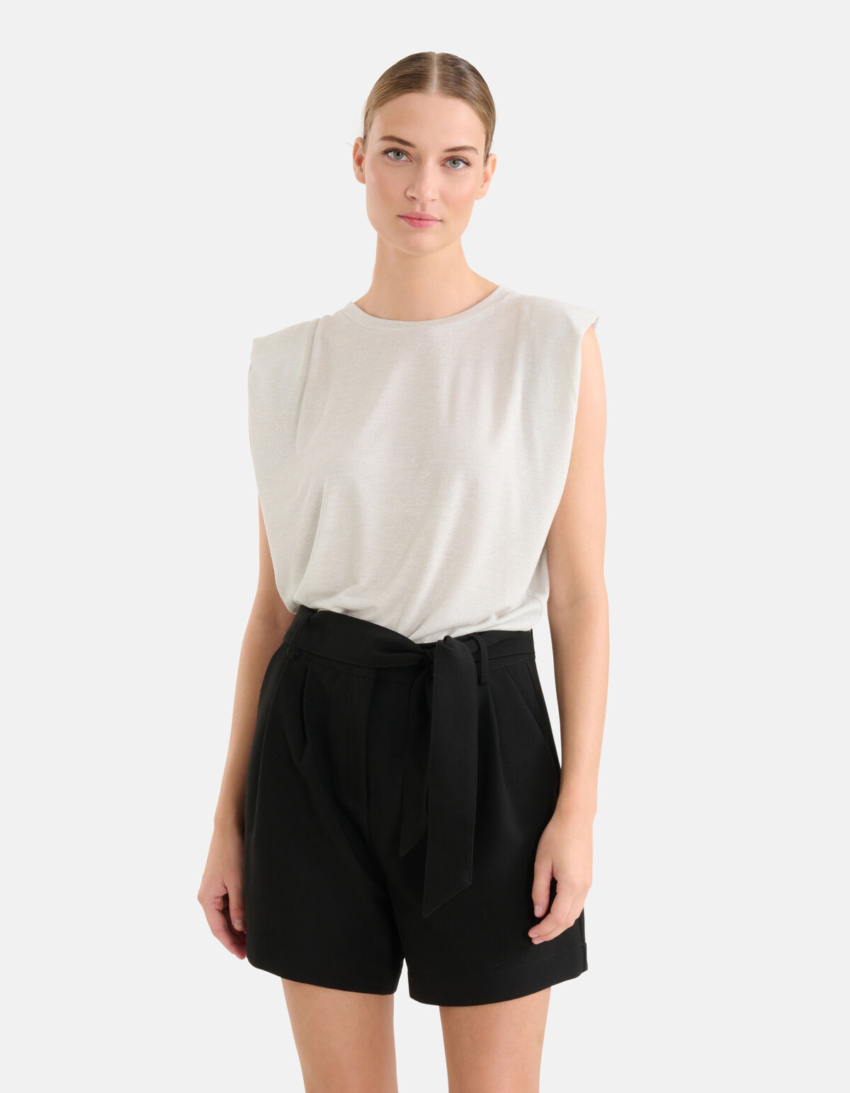 Glitter T-shirt Gebroken Wit SHOEBY WOMEN