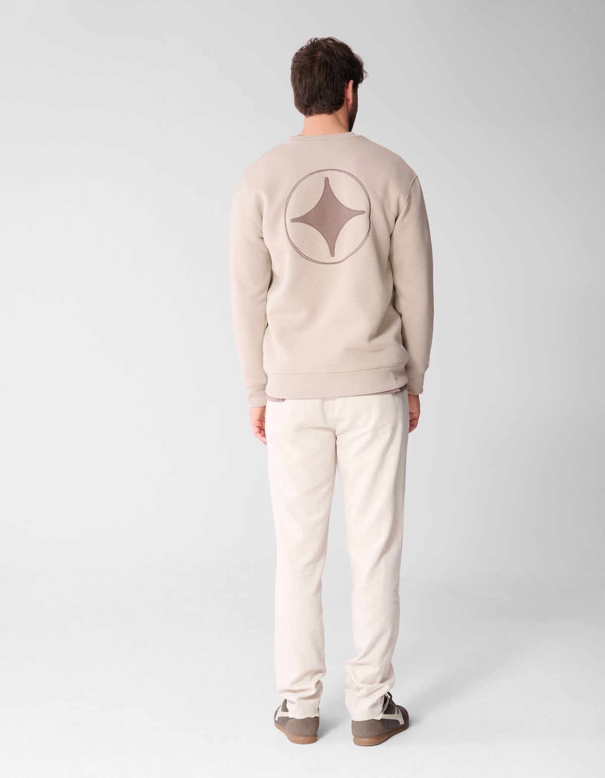 Structuur Regular Fit Broek Lichtgrijs SHOEBY MEN