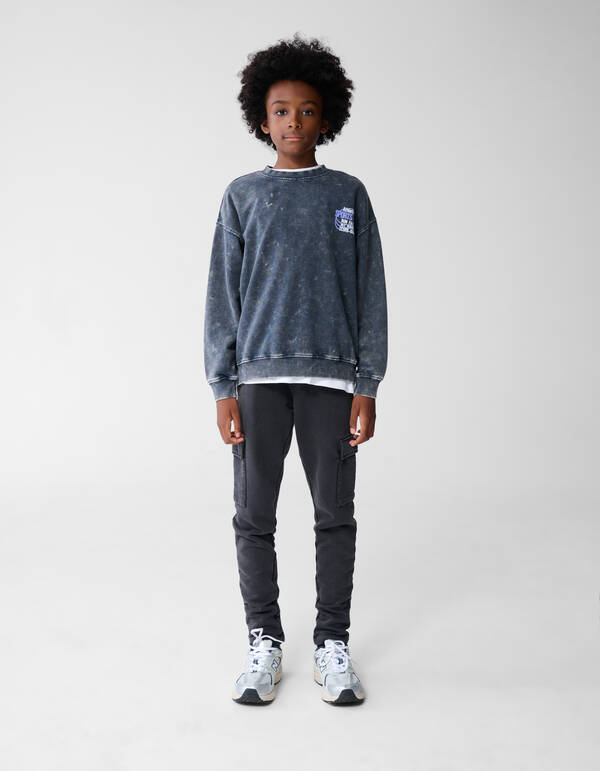 Washed Cargo Broek Donkergrijs SHOEBY BOYS