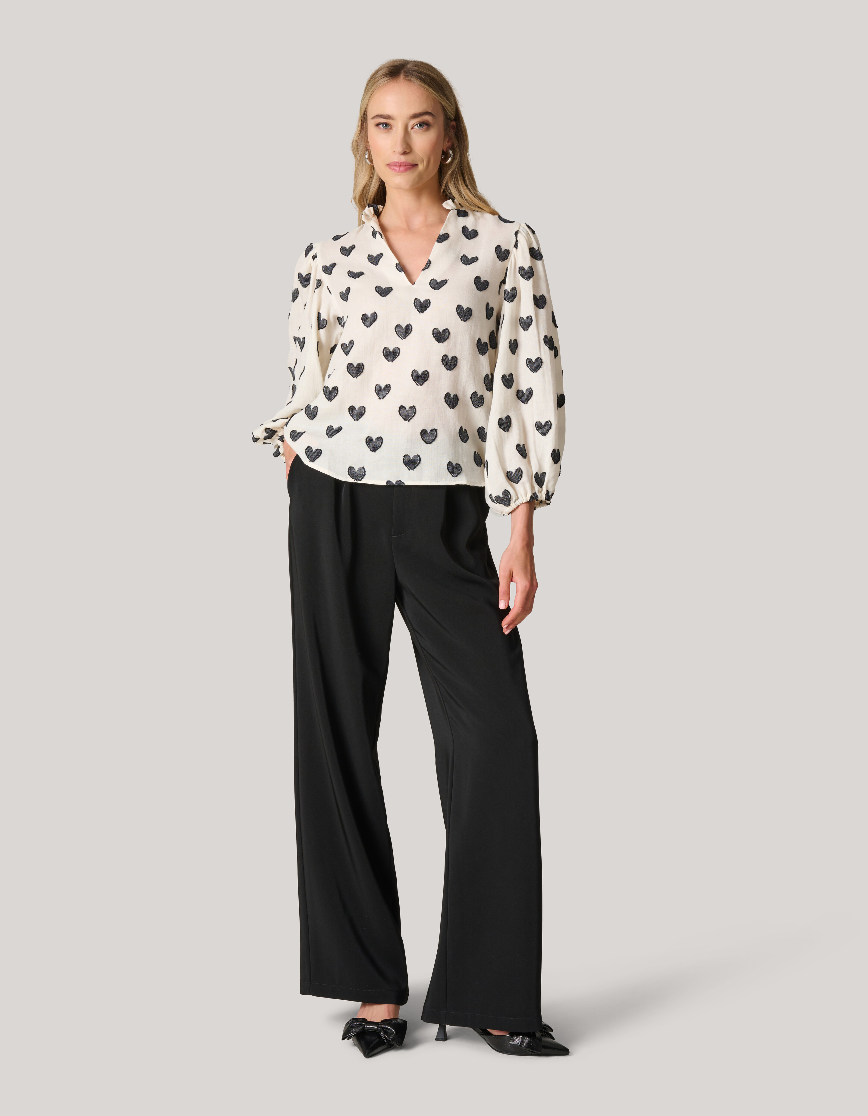 Heart Blouse Gebroken Wit SHOEBY WOMEN