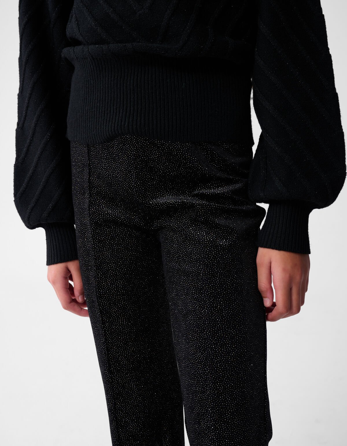 Velvet Wide Leg Broek Zwart SHOEBY GIRLS