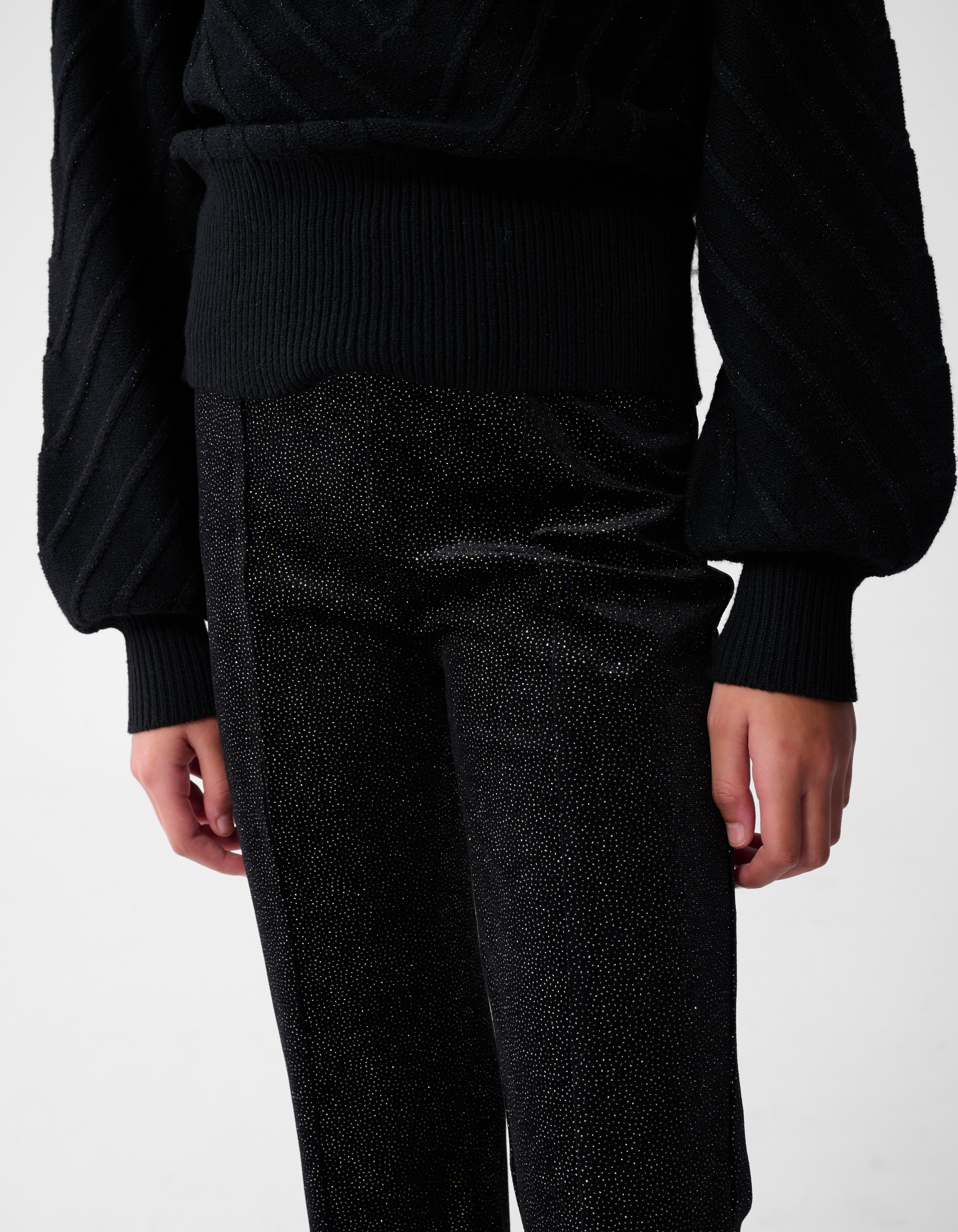 Velvet Wide Leg Broek Zwart SHOEBY GIRLS