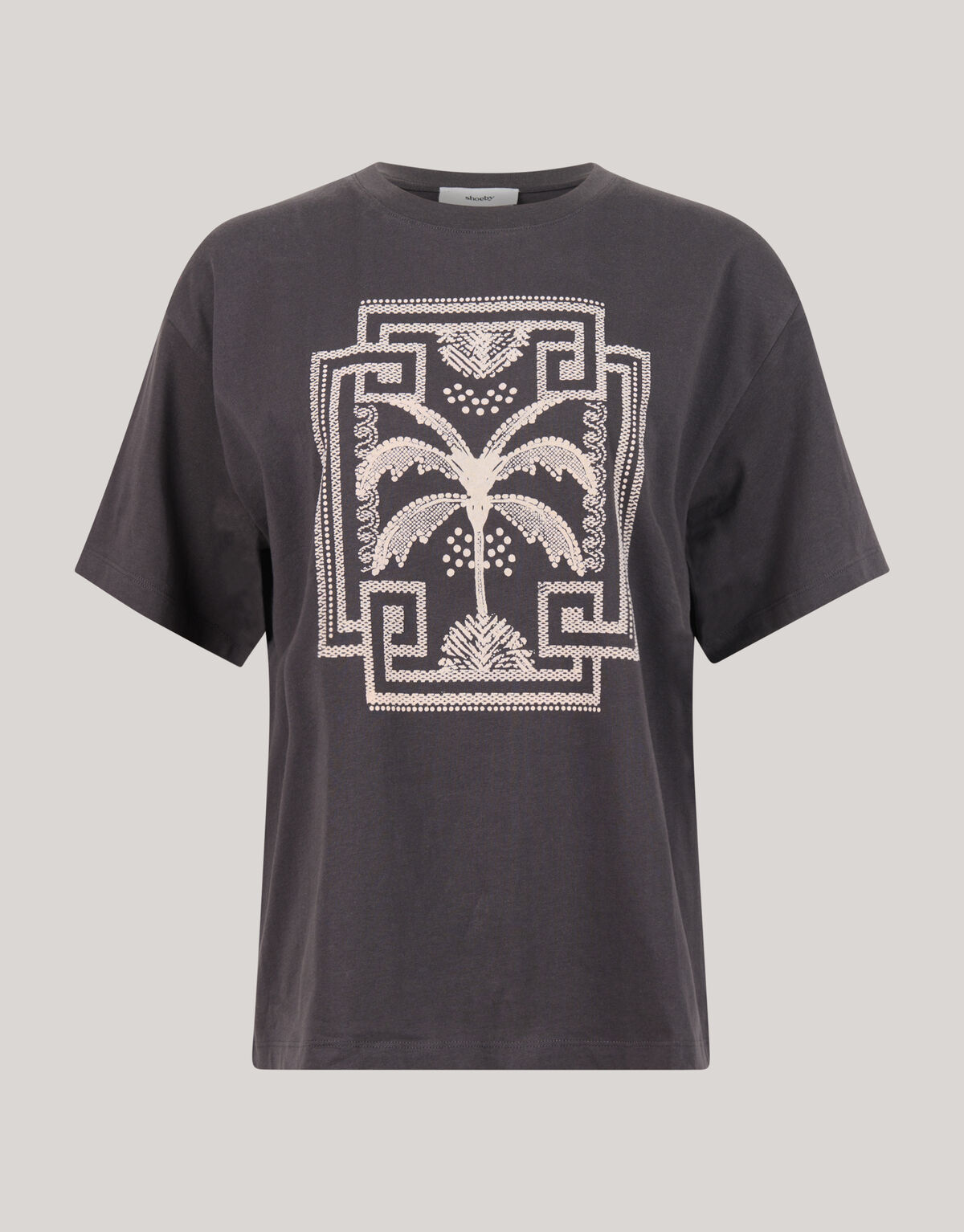 Embroidery Puff T-shirt Donkergrijs SHOEBY WOMEN