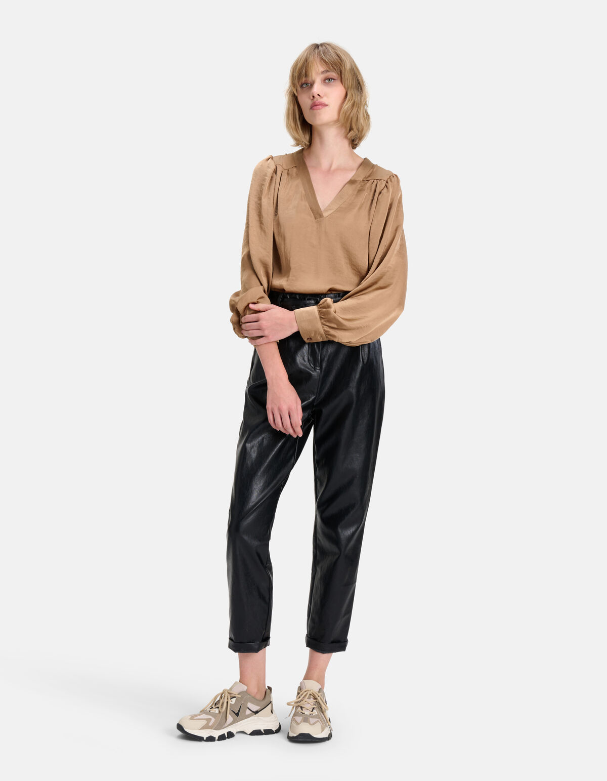 Satijnen Blouse Bruin SHOEBY WOMEN