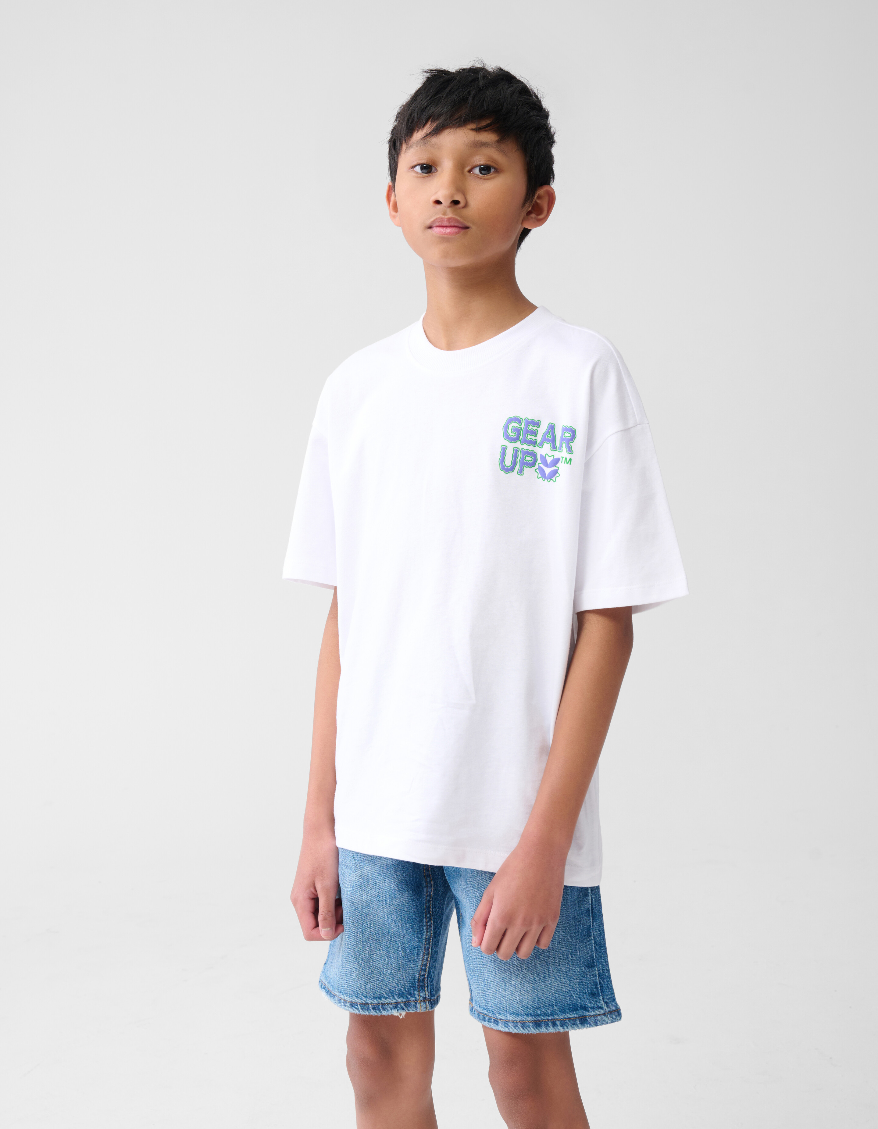 Gear Up Tekst T-shirt Wit SHOEBY BOYS