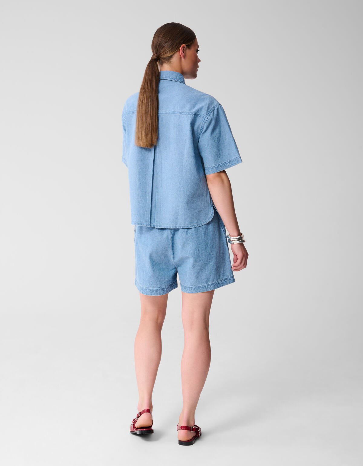Sequin Denim Short Blauw SHOEBY WOMEN