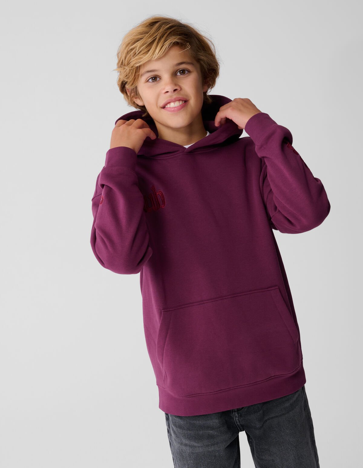 Club Embroidery Hoodie Donkerrood SHOEBY BOYS