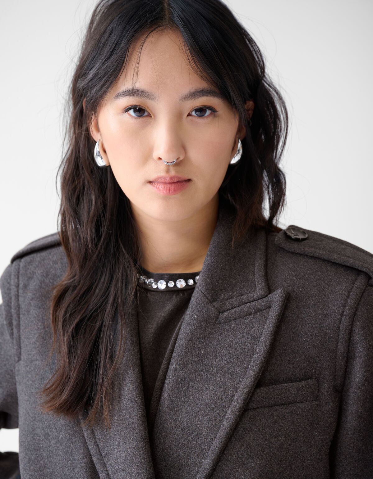 Lange Trenchcoat Donkergrijs SHOEBY WOMEN