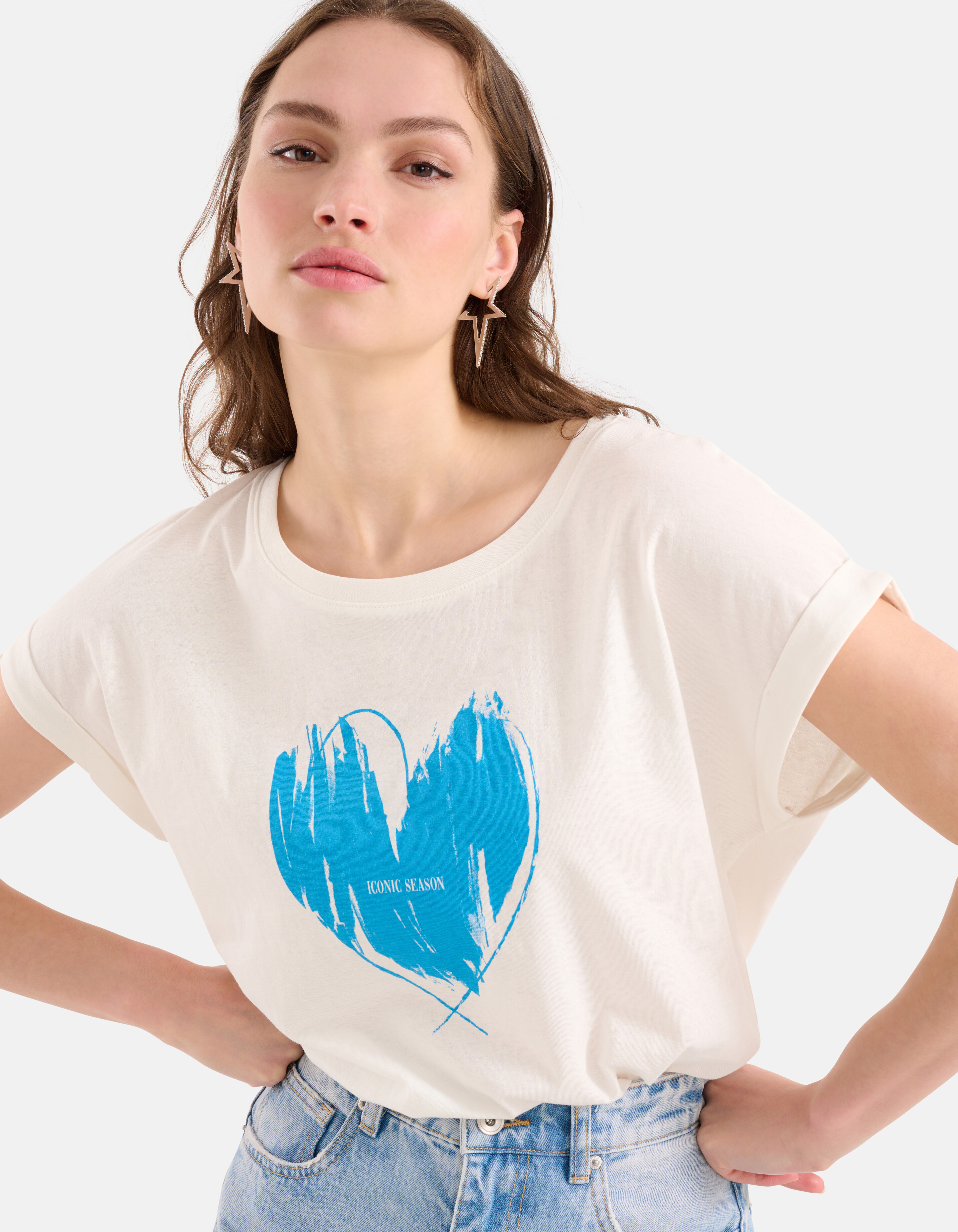 Print T-shirt Blauw SHOEBY WOMEN