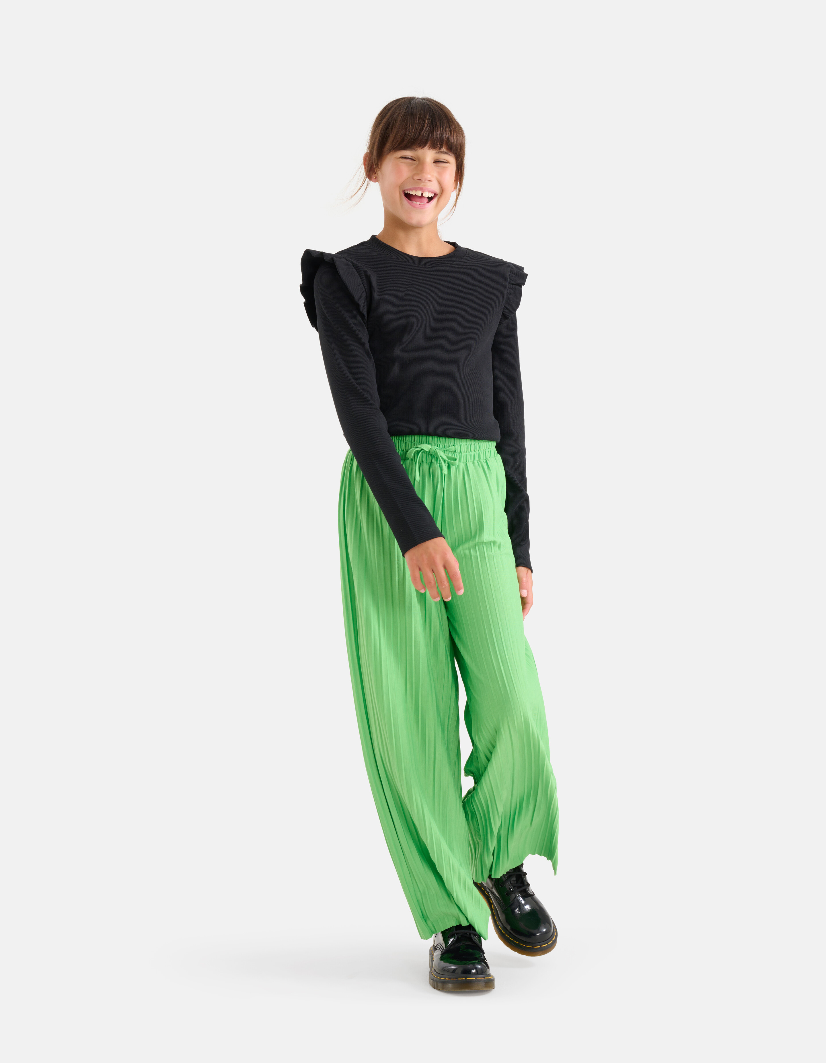 Plisse Palazzo Broek Groen SHOEBY GIRLS