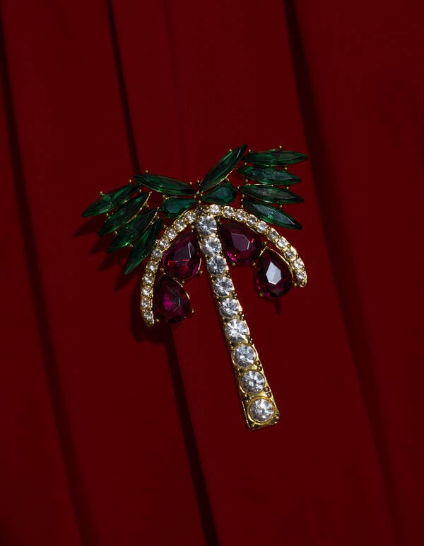 Palmboom Broche Groen By Fred SHOEBY ACCESSOIRES