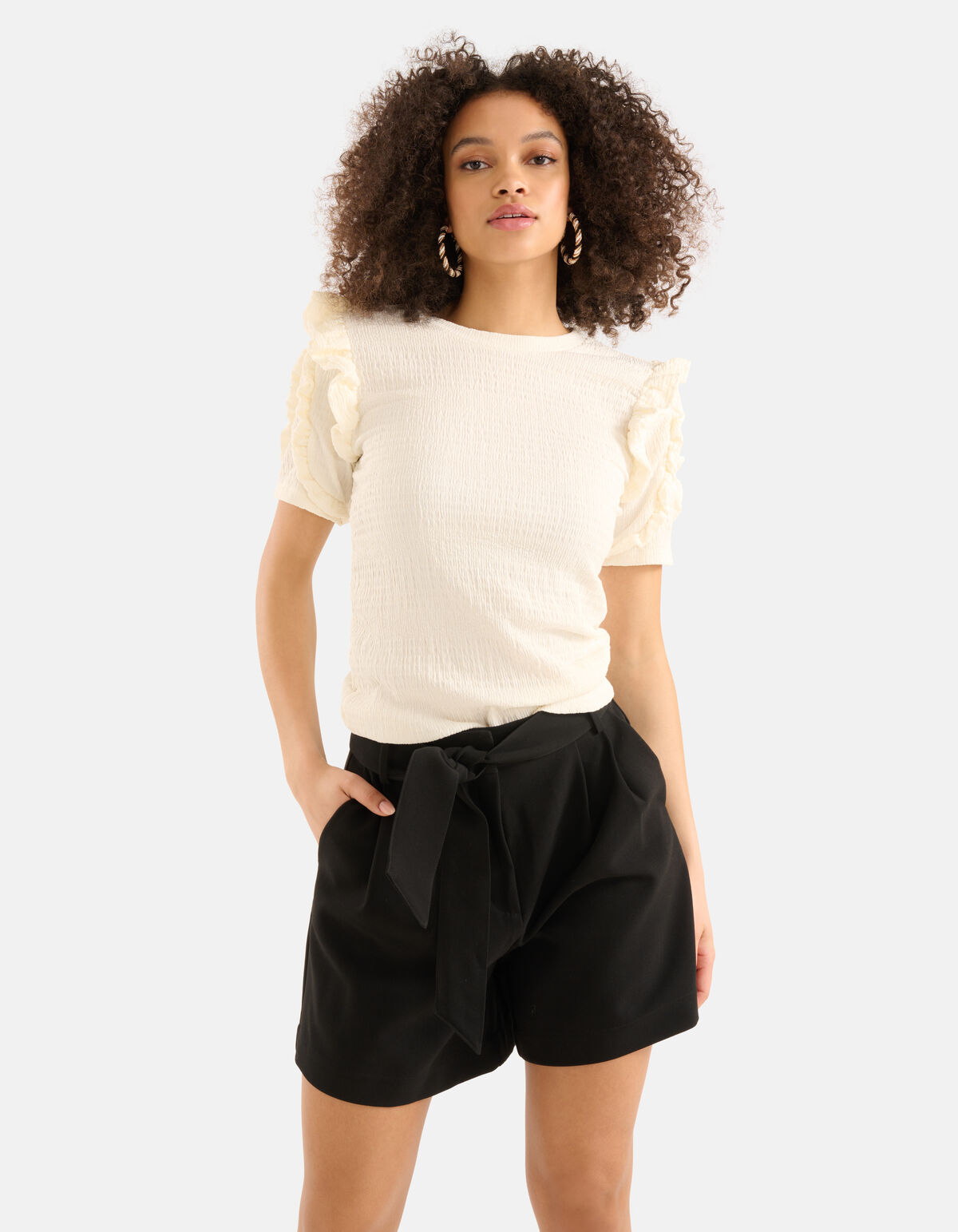 Crinkle Ruffle Top SHOEBY WOMEN