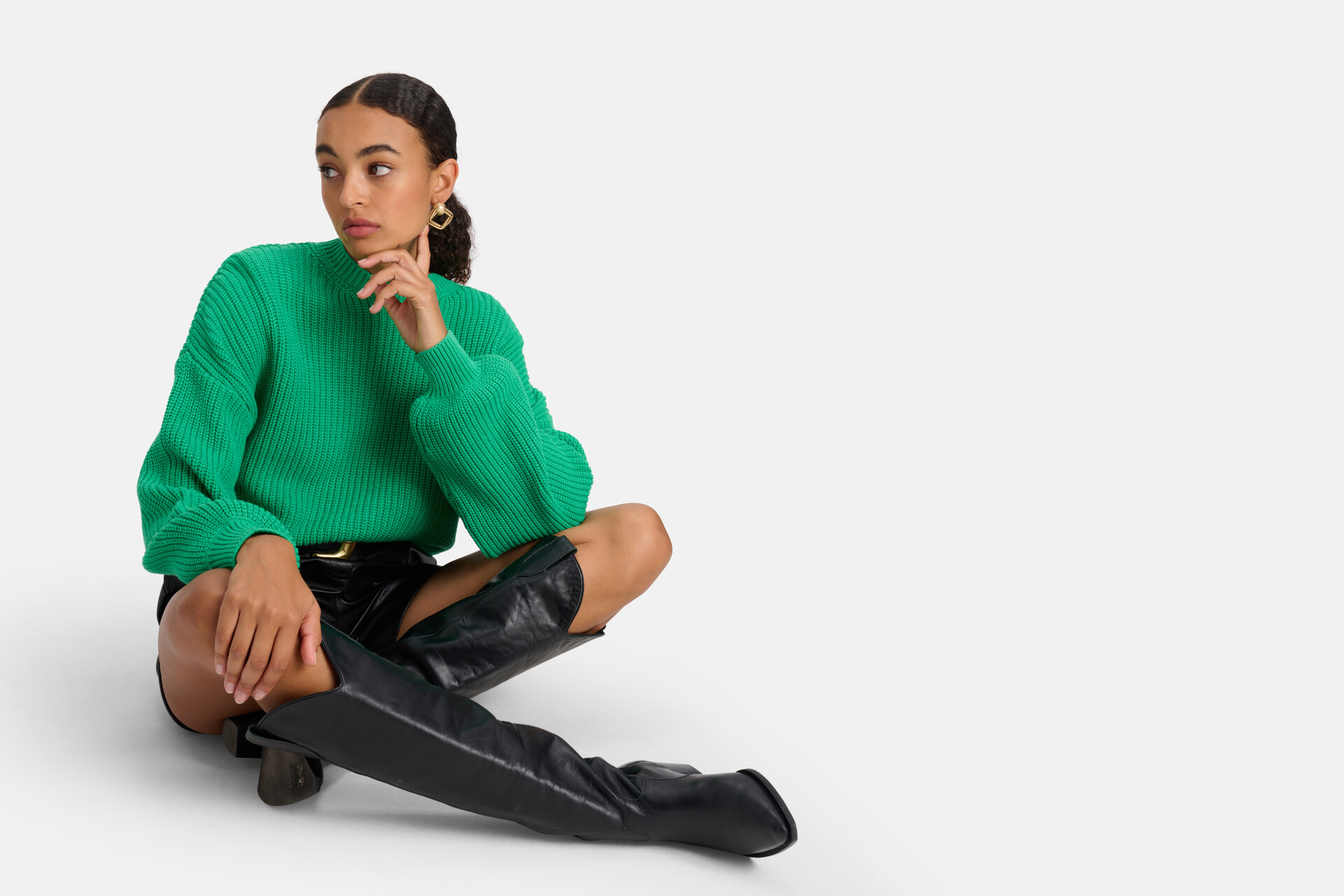 Gebreide Trui Groen SHOEBY WOMEN