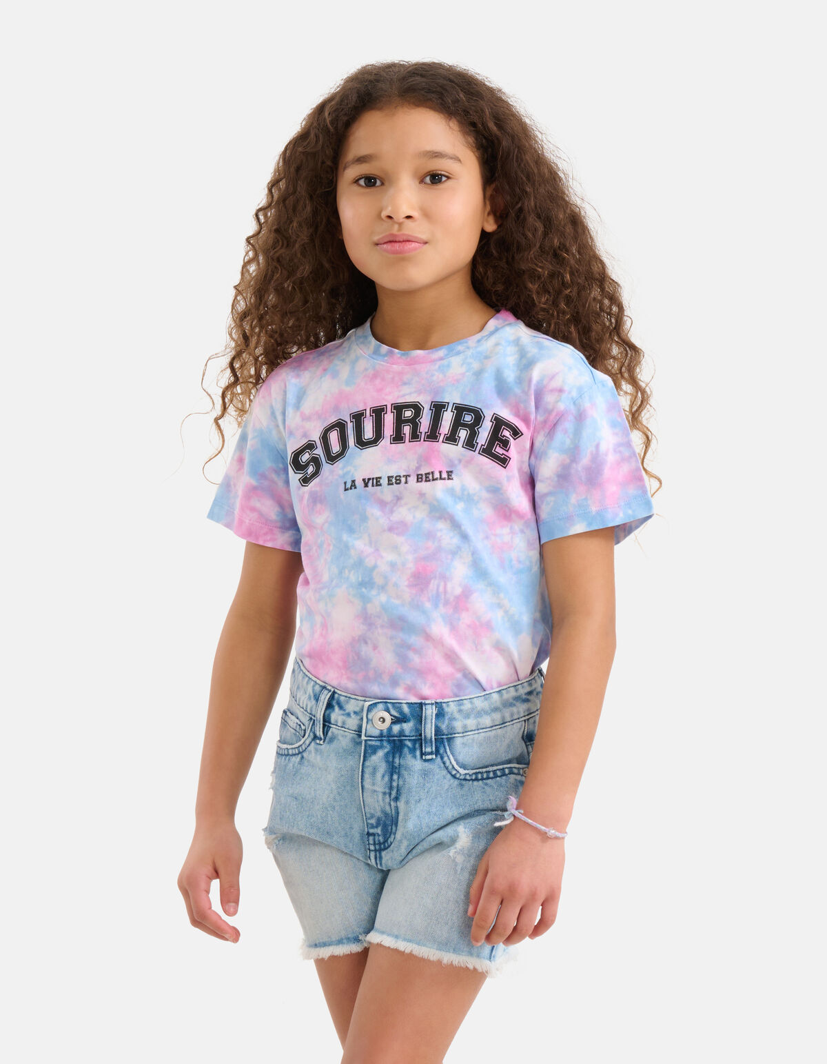 Tie Dye Artwork T-shirt Roze/Blauw SHOEBY GIRLS