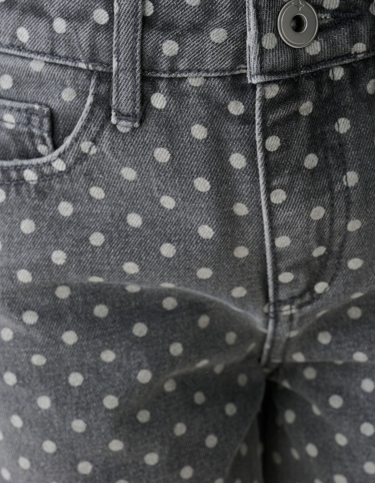 Wide Leg Dot Jeans Grijs SHOEBY GIRLS