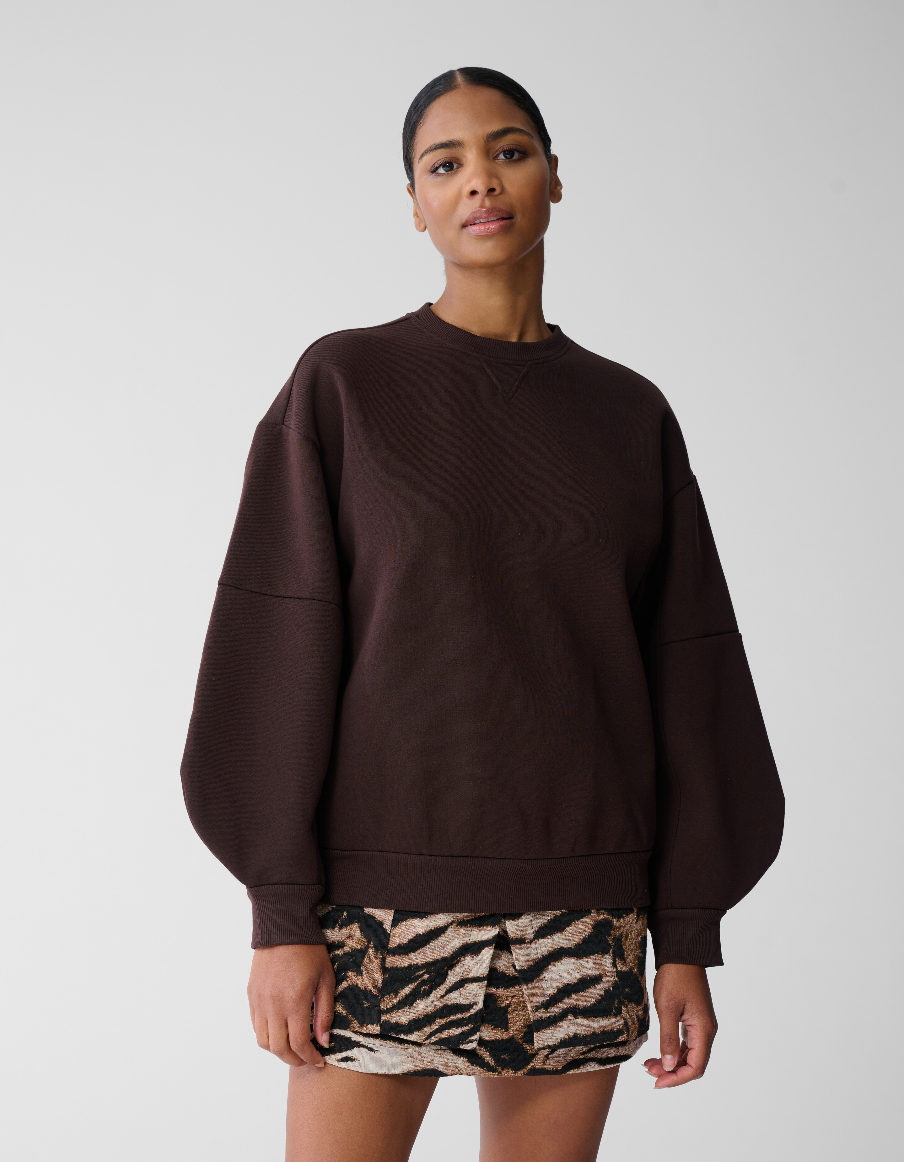 Big Sleeve Sweater Donkerbruin SHOEBY WOMEN