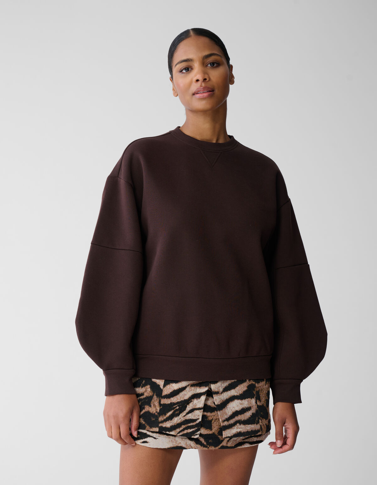 Big Sleeve Sweater Donkerbruin SHOEBY WOMEN
