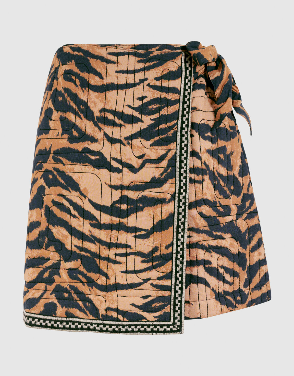 Quilted Tijger Mini Rok Bruin SHOEBY WOMEN