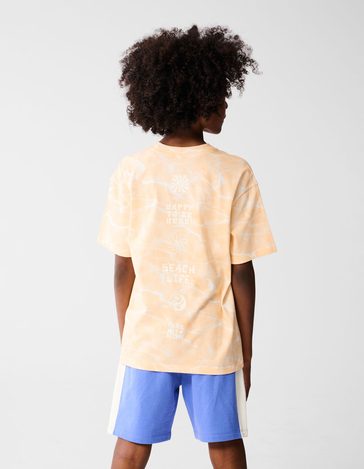 Bleached T-shirt Oranje SHOEBY BOYS