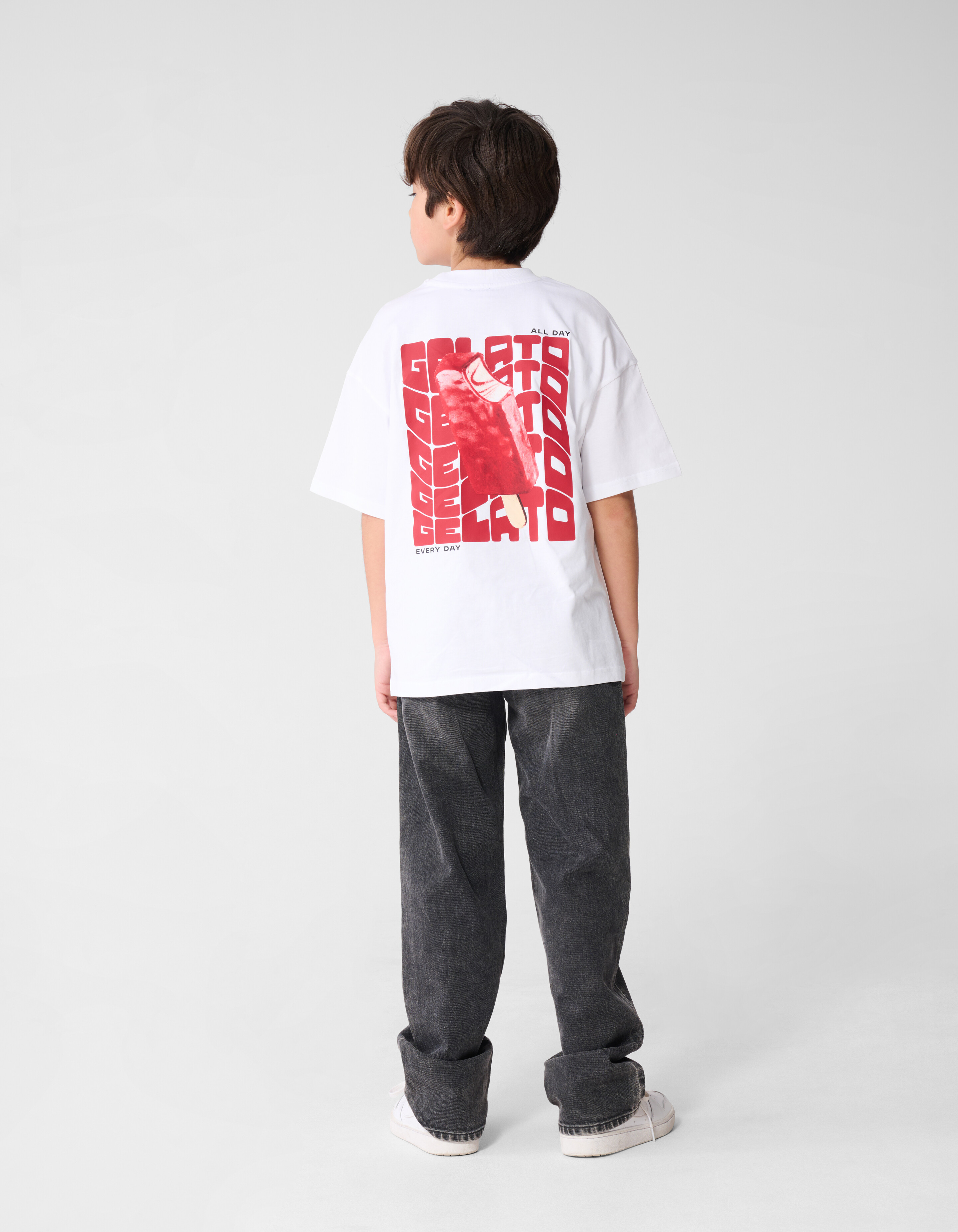 Baggy Fit Jeans Donkergrijs SHOEBY BOYS