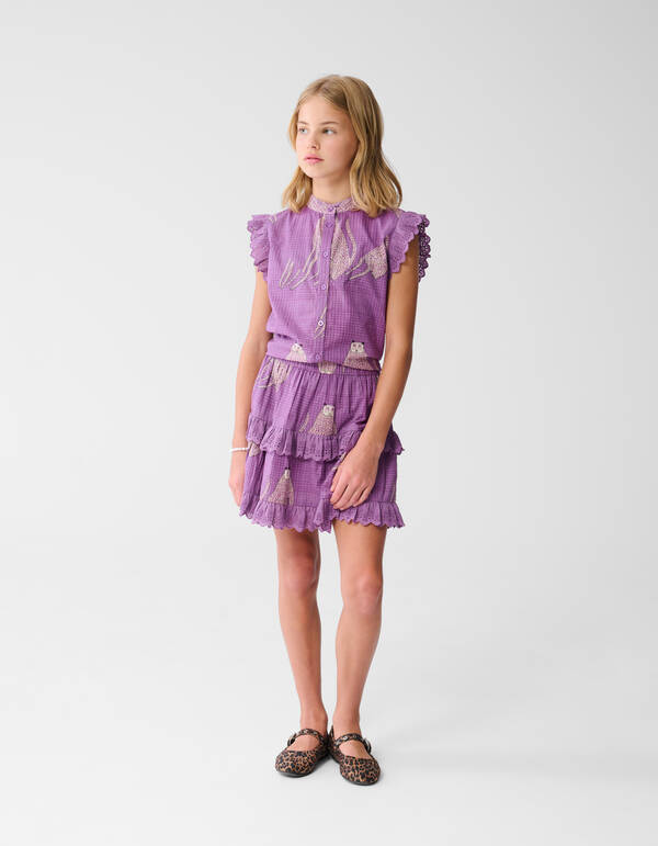 Tiger Ruffle Rok Paars SHOEBY GIRLS