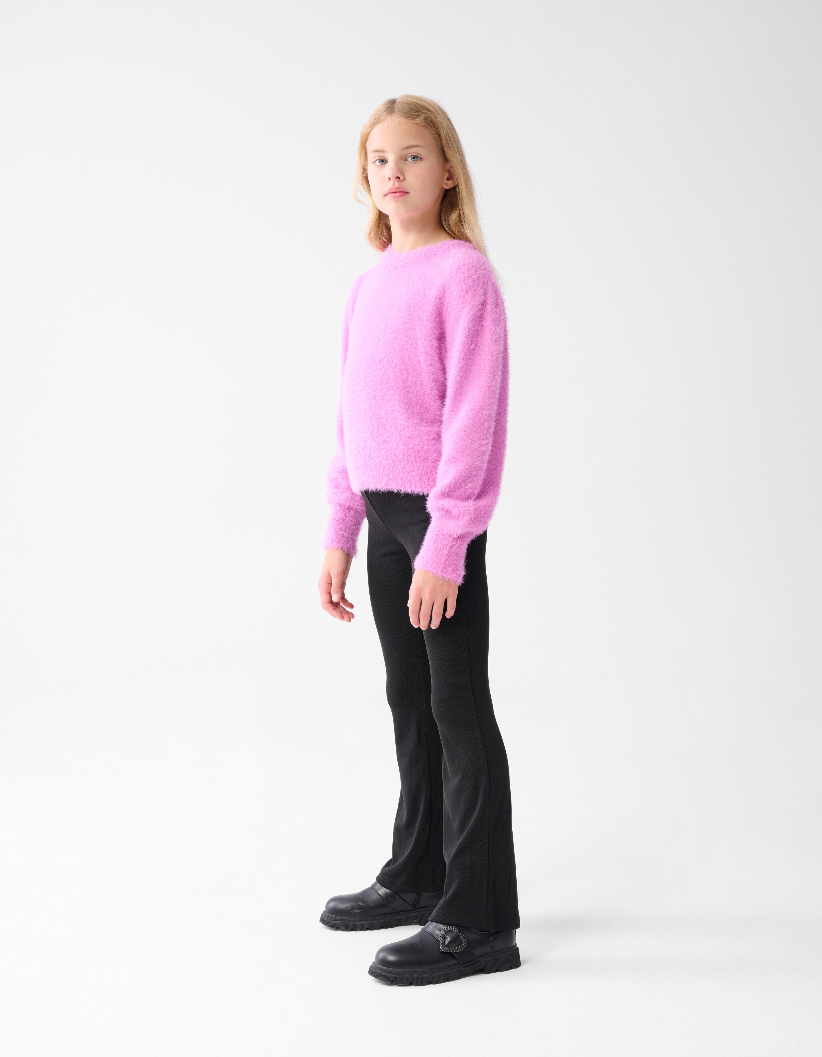 Rib Flared Legging Zwart SHOEBY GIRLS