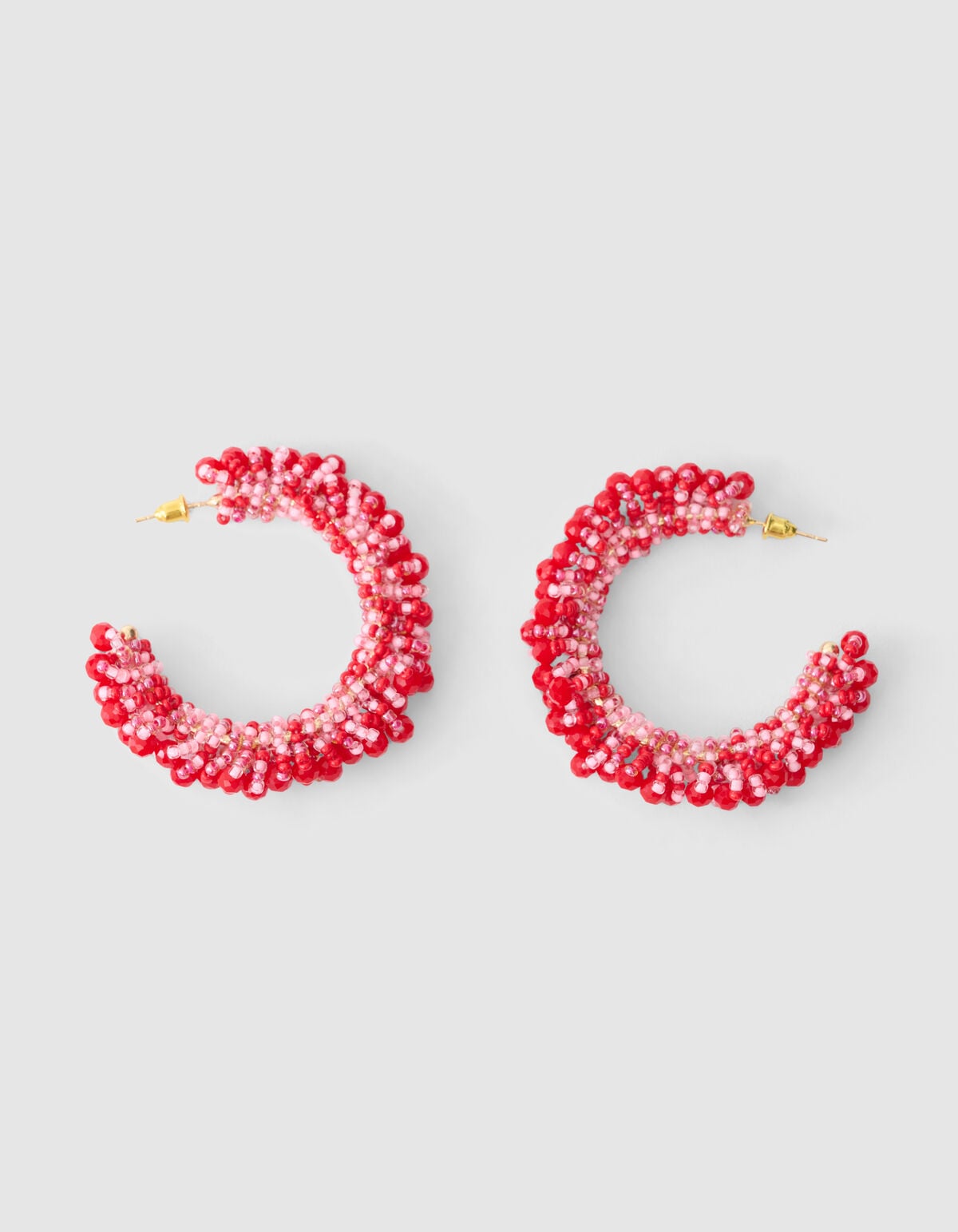 Beaded Hoop Oorbellen Roze SHOEBY ACCESSOIRES