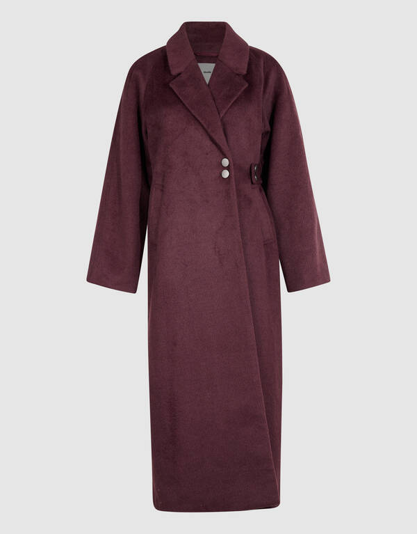 Lange Wollen Jas Donkerrood By Mieke SHOEBY WOMEN