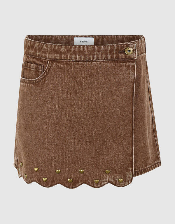 Heart Denim Skort Bruin SHOEBY GIRLS