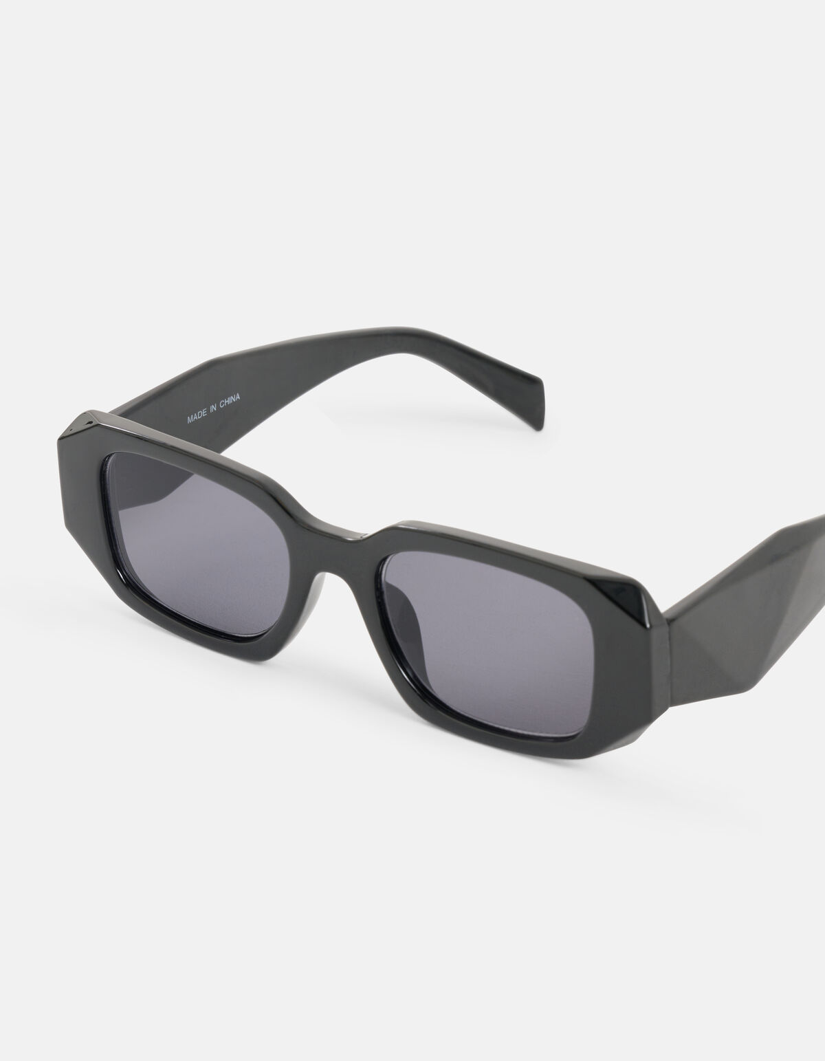 Wijde Rechthoekige Zonnebril Zwart SHOEBY ACCESSOIRES