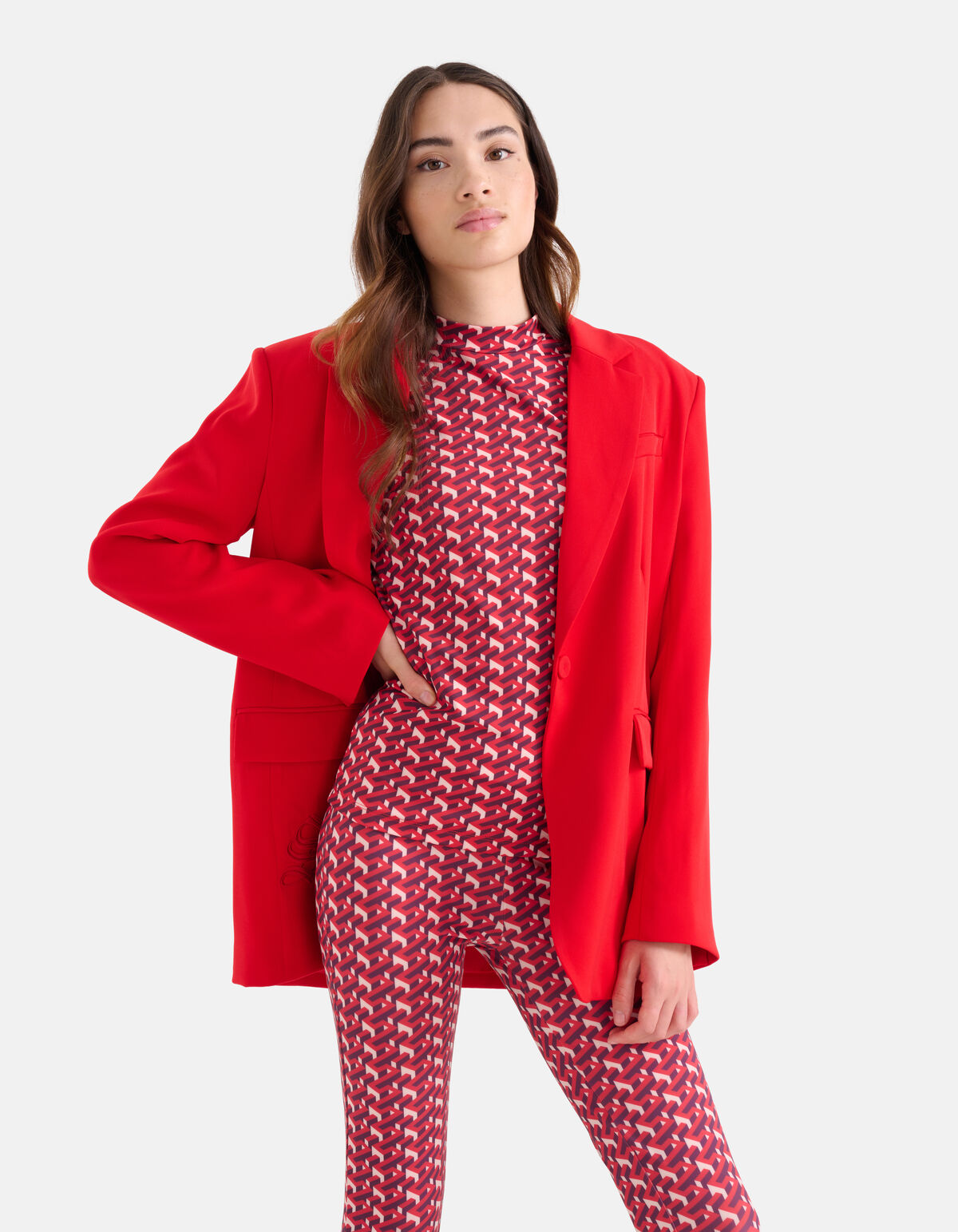 Grafische Travel Top Rood SHOEBY WOMEN