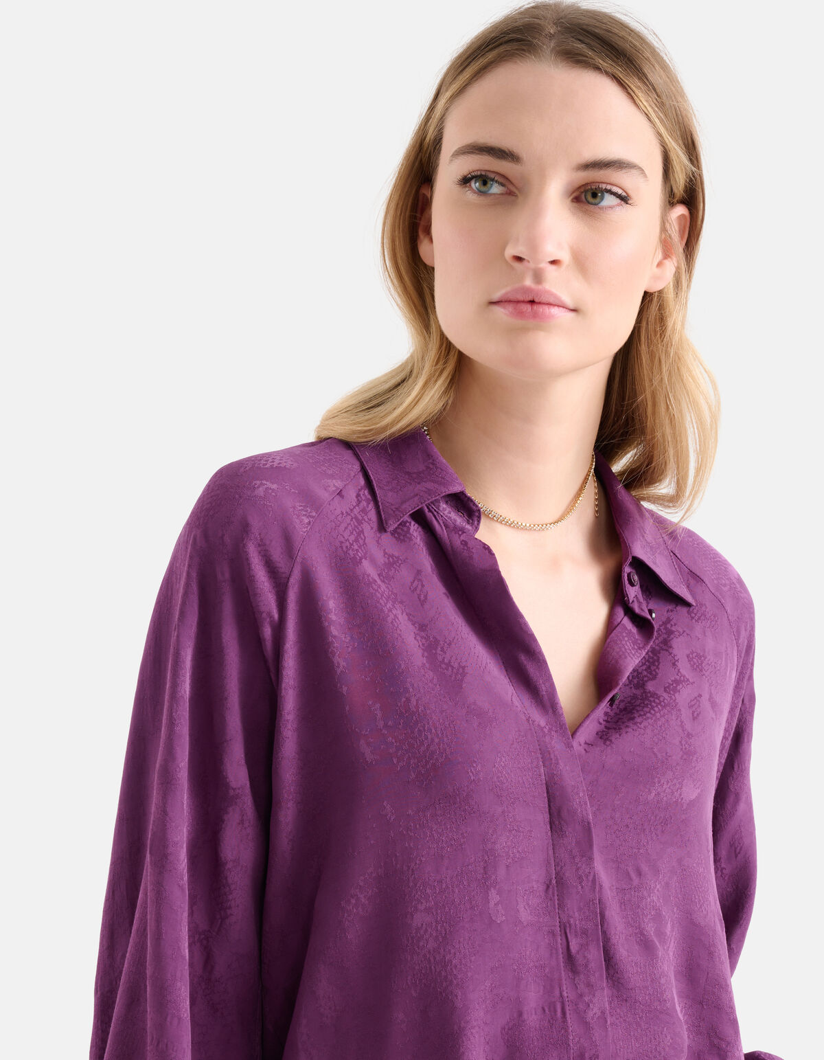 Relaxed Jacquard Blouse Paars SHOEBY WOMEN