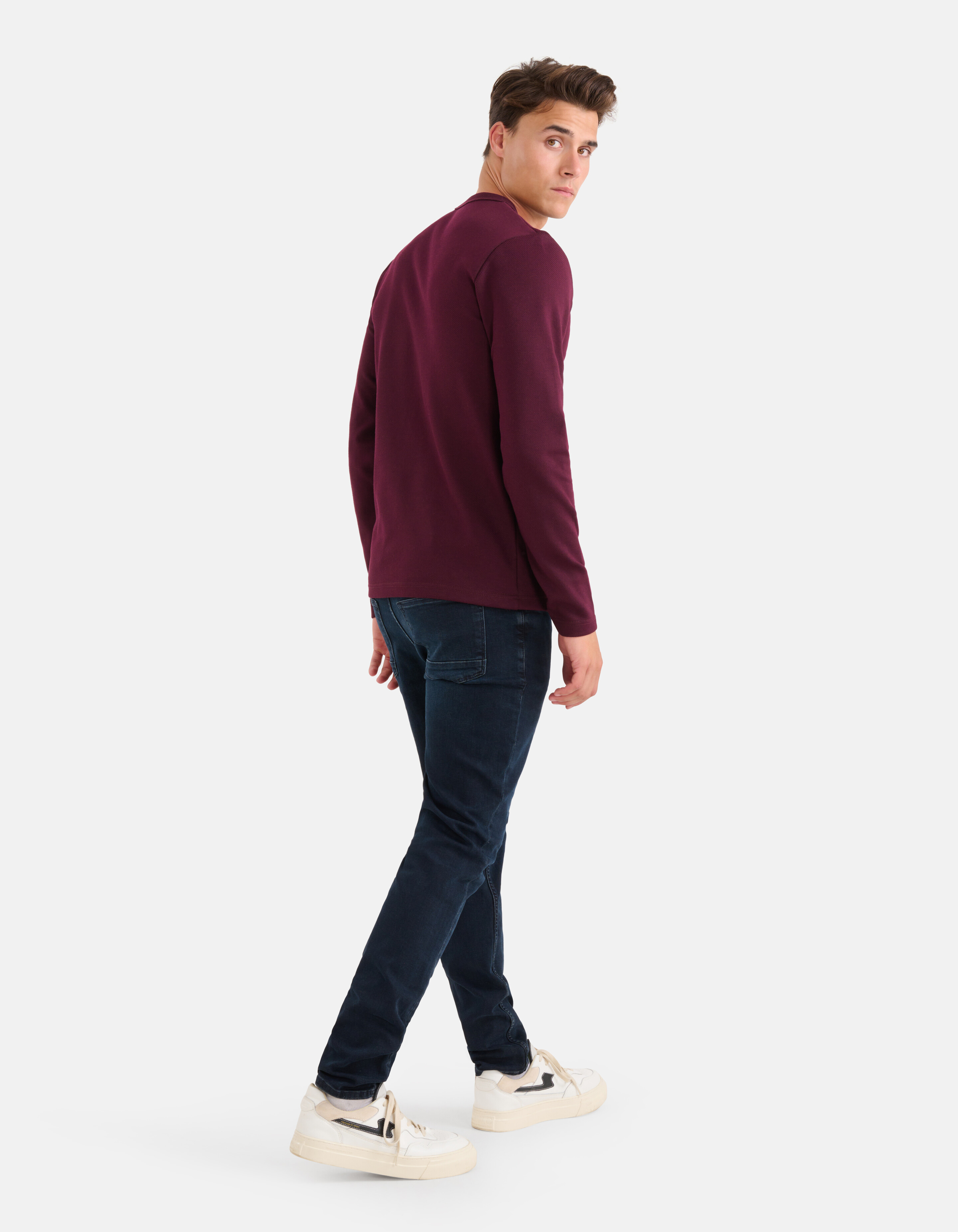 Structuur T-shirt Bordeaux SHOEBY MEN