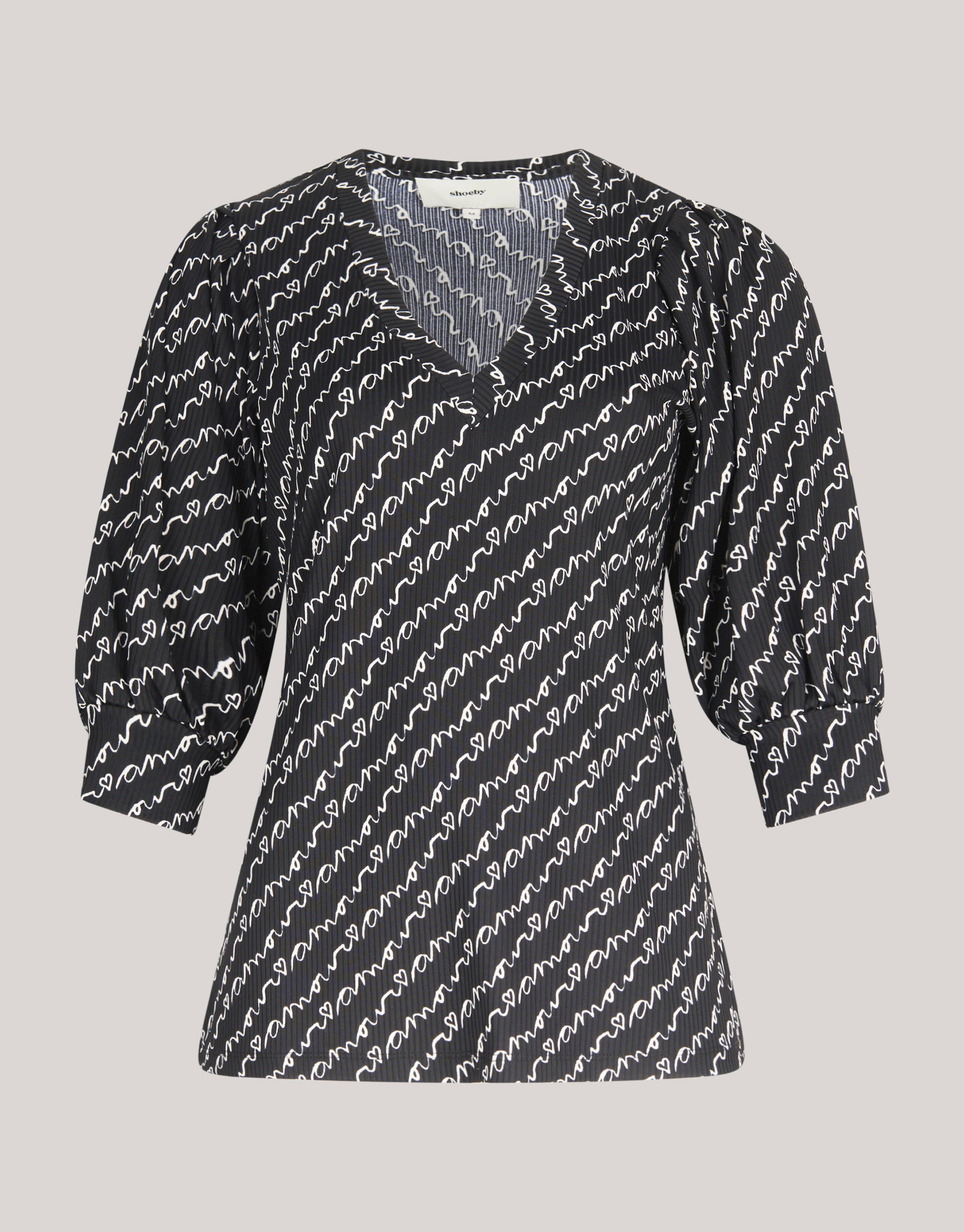 Rib Jersey Top Zwart SHOEBY WOMEN