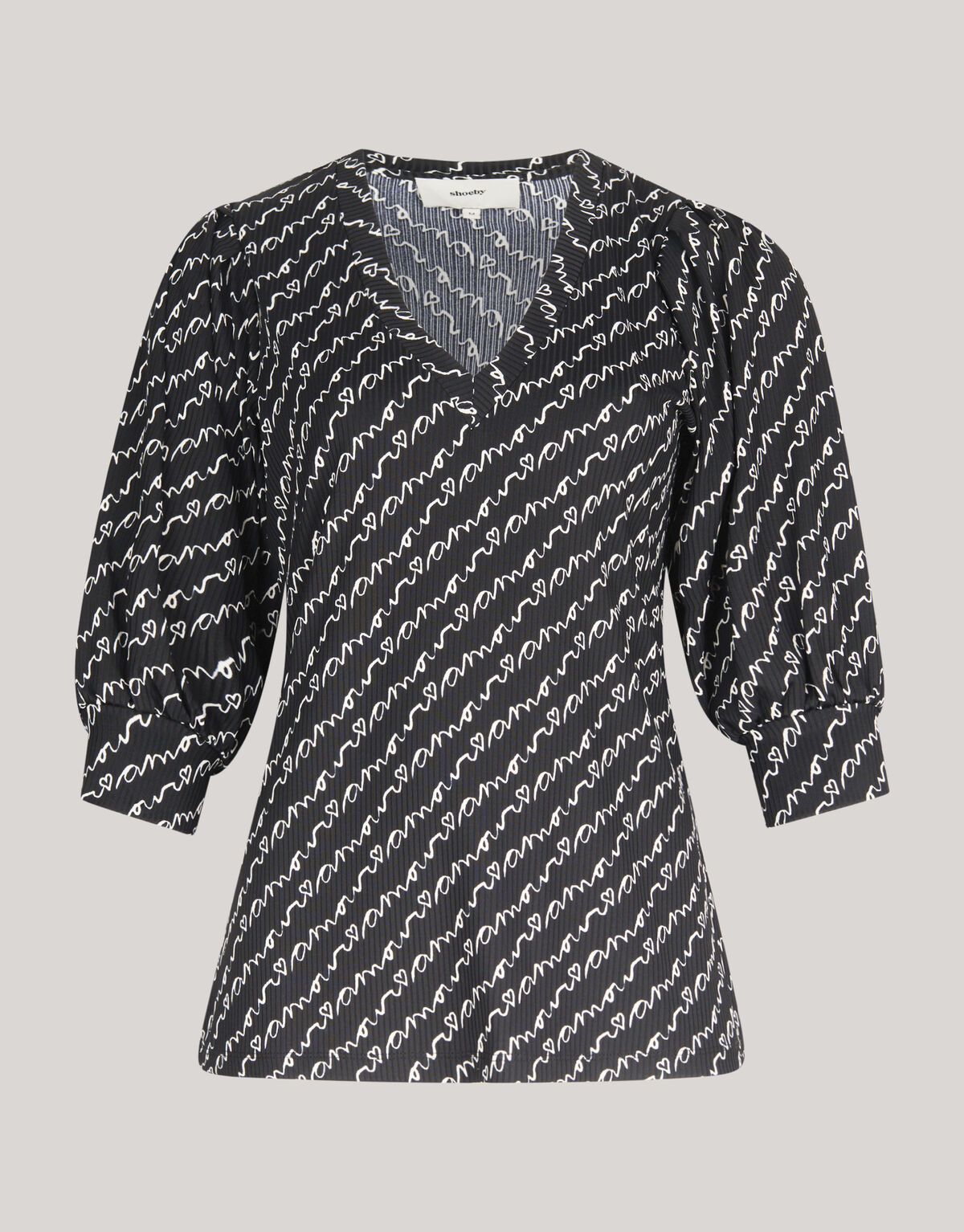 Rib Jersey Top Zwart SHOEBY WOMEN
