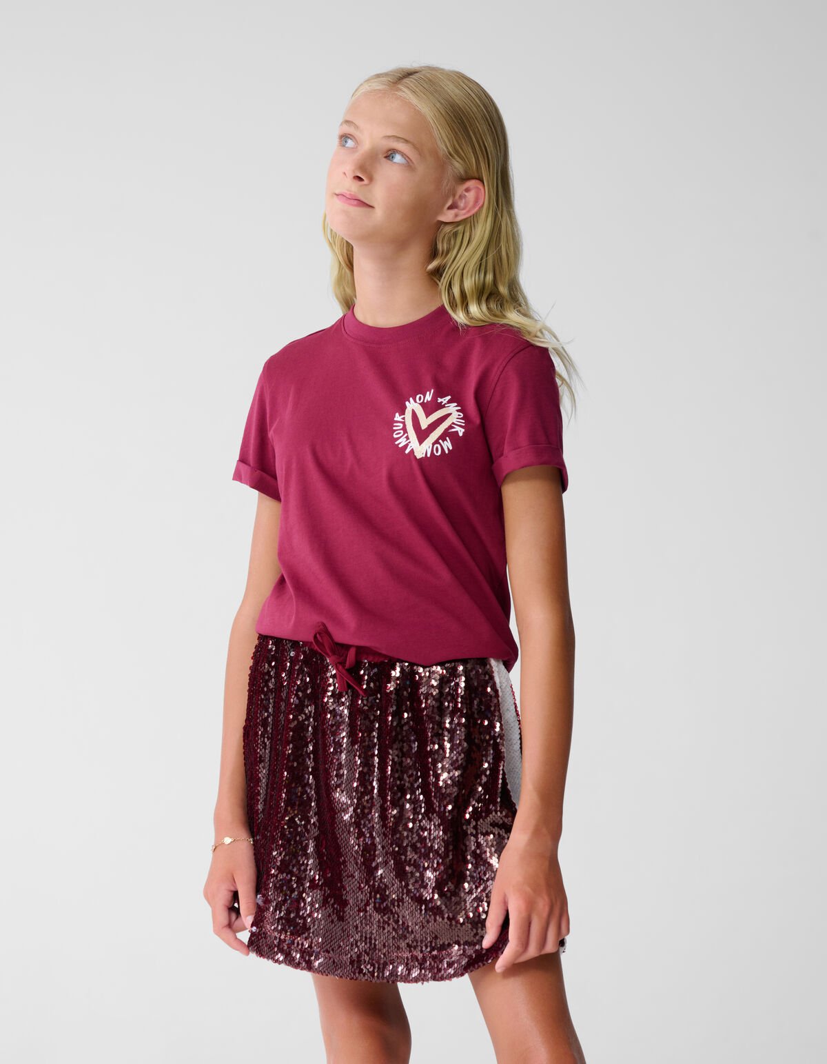 Mon Amour Artwork T-shirt Donkerrood SHOEBY GIRLS