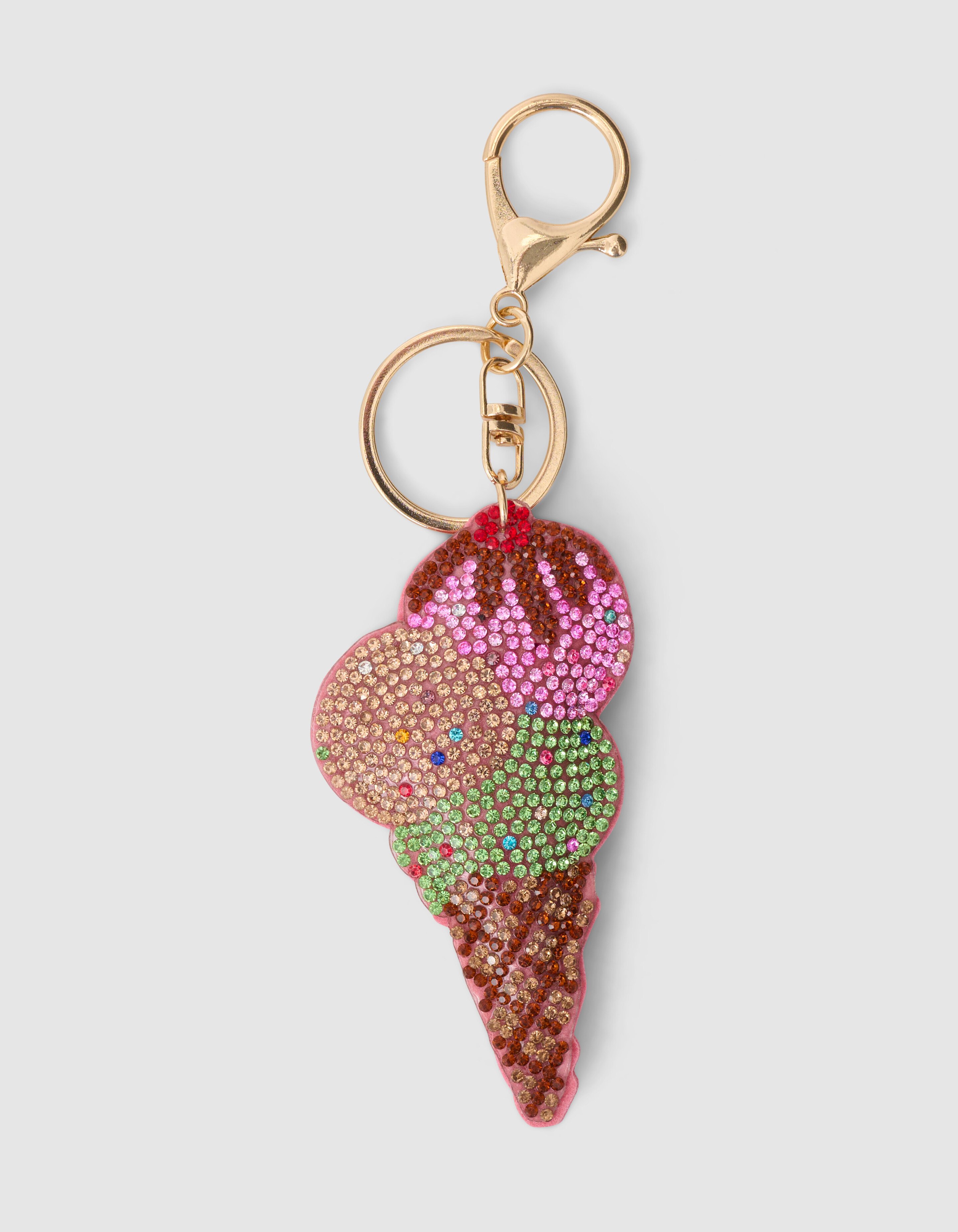Icecream Strass Sleutelhanger Bruin SHOEBY ACCESSOIRES