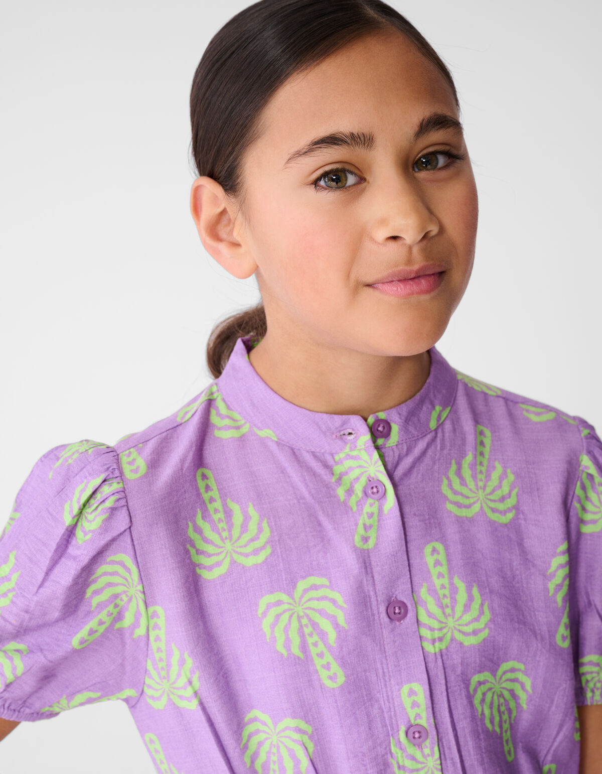 Palm Print Mini Jurk Paars SHOEBY GIRLS