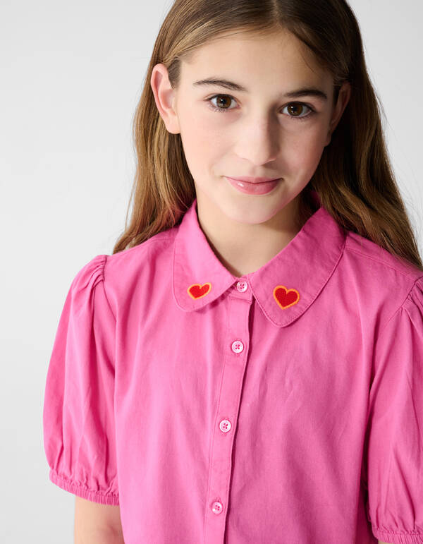 Ruffle Heart Blouse Roze SHOEBY GIRLS