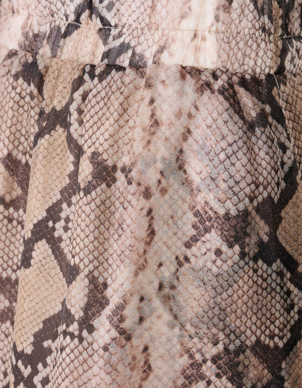 Snake Ruffle Maxi Rok Lichtbruin SHOEBY WOMEN