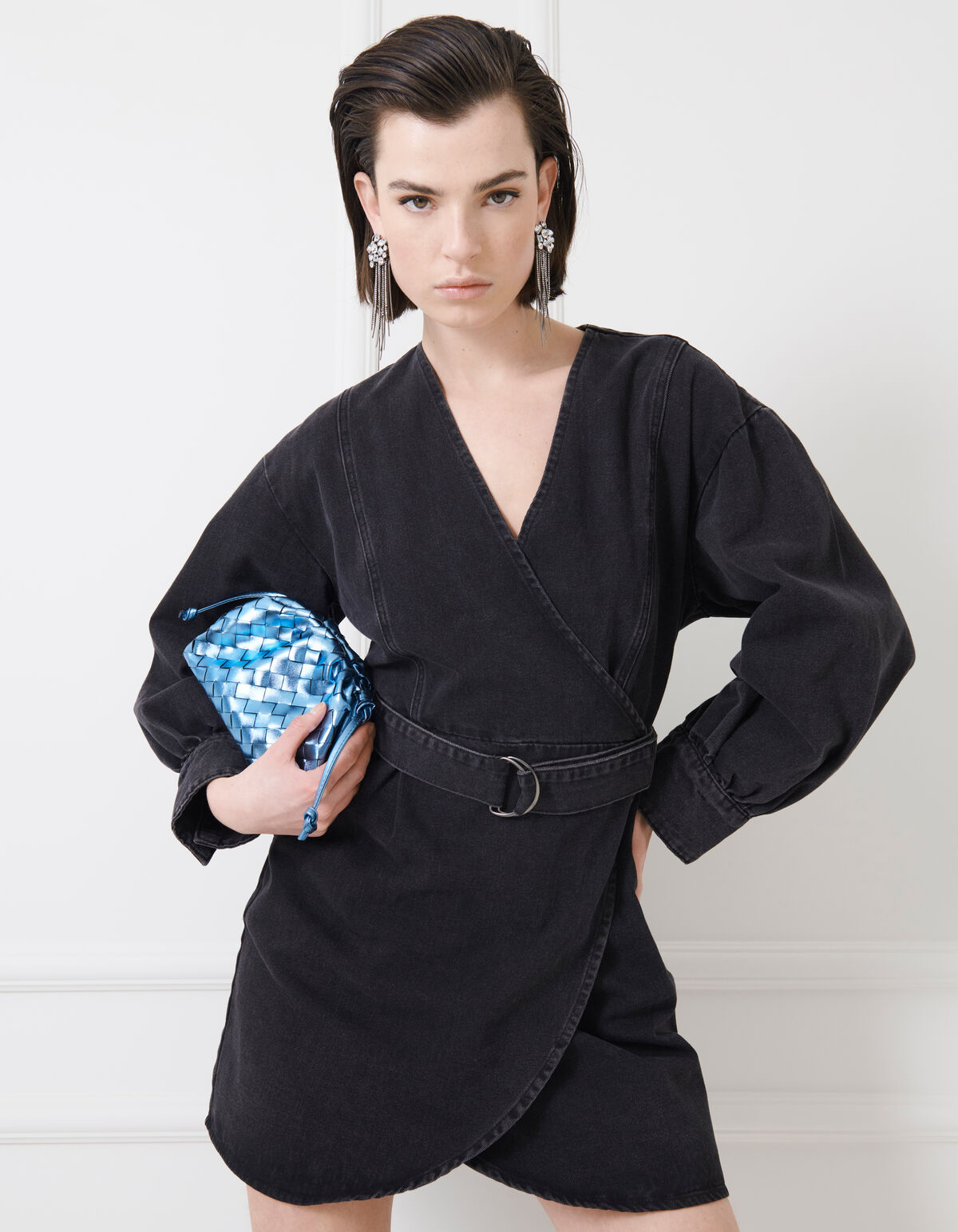 Metallic Clutch Blauw SHOEBY ACCESSOIRES