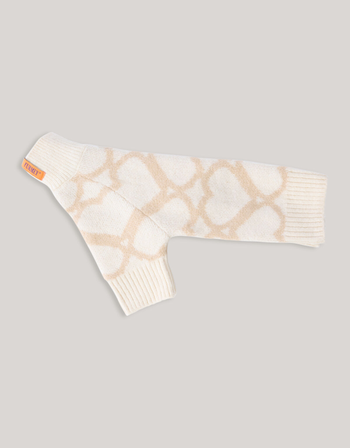 Heart Printed Honden Trui Gebroken Wit SHOEBY ACCESSOIRES