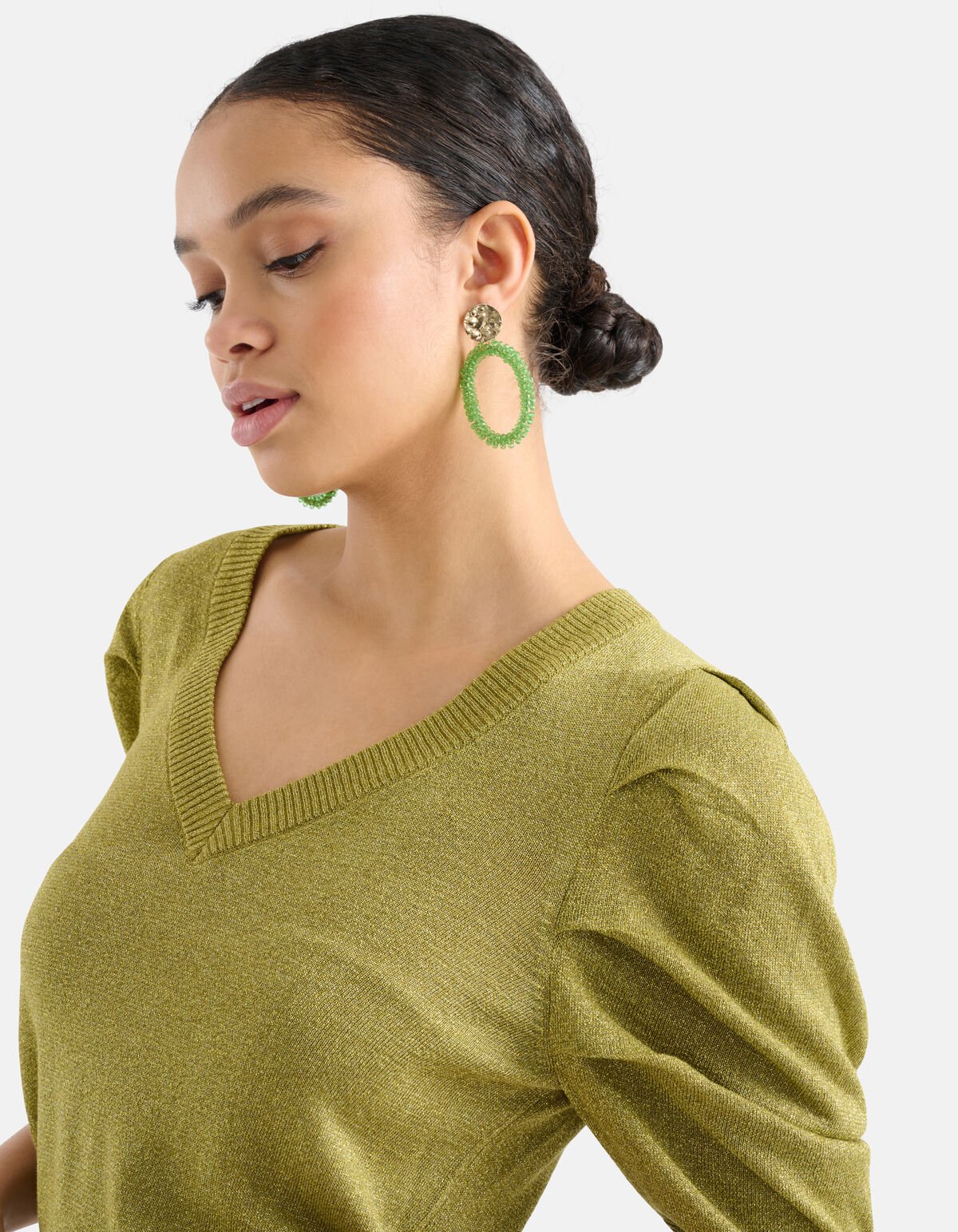 Beaded Oorbellen Groen SHOEBY ACCESSOIRES