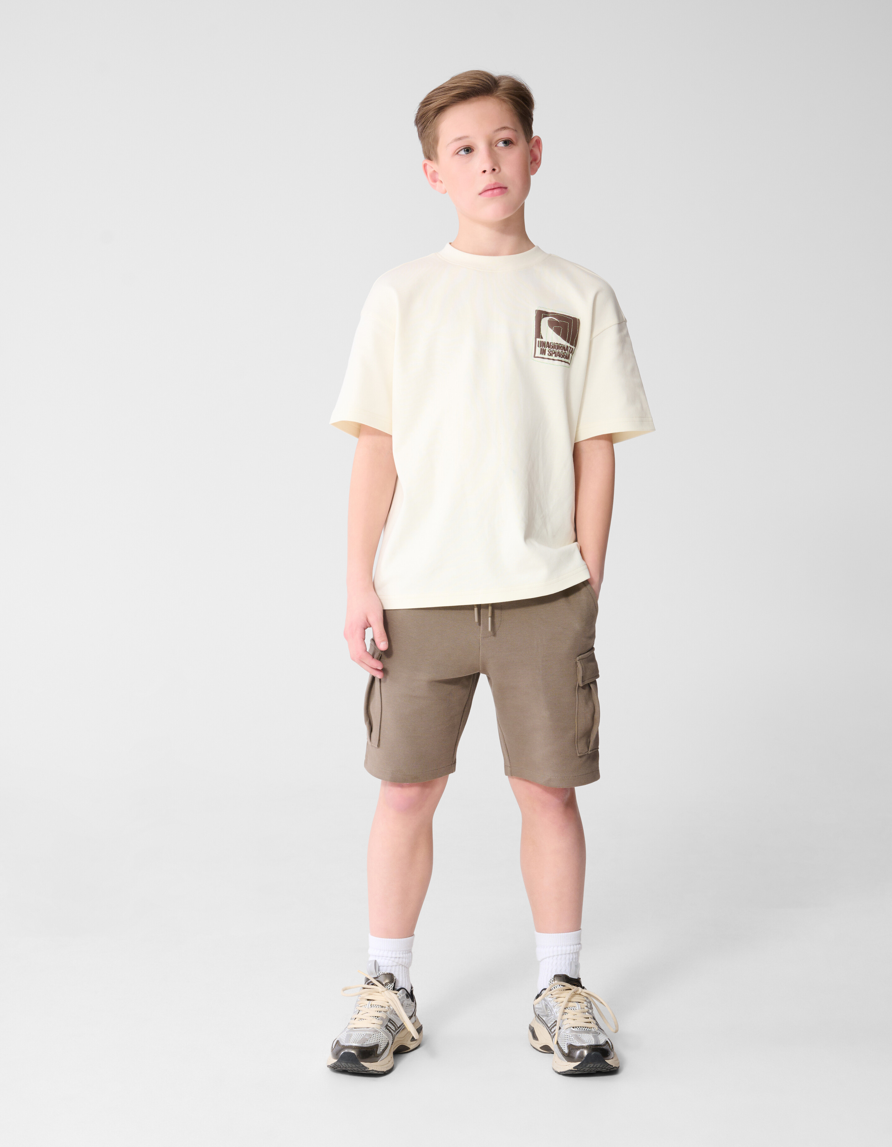 Spiaggia Artwork T-shirt Gebroken Wit SHOEBY BOYS