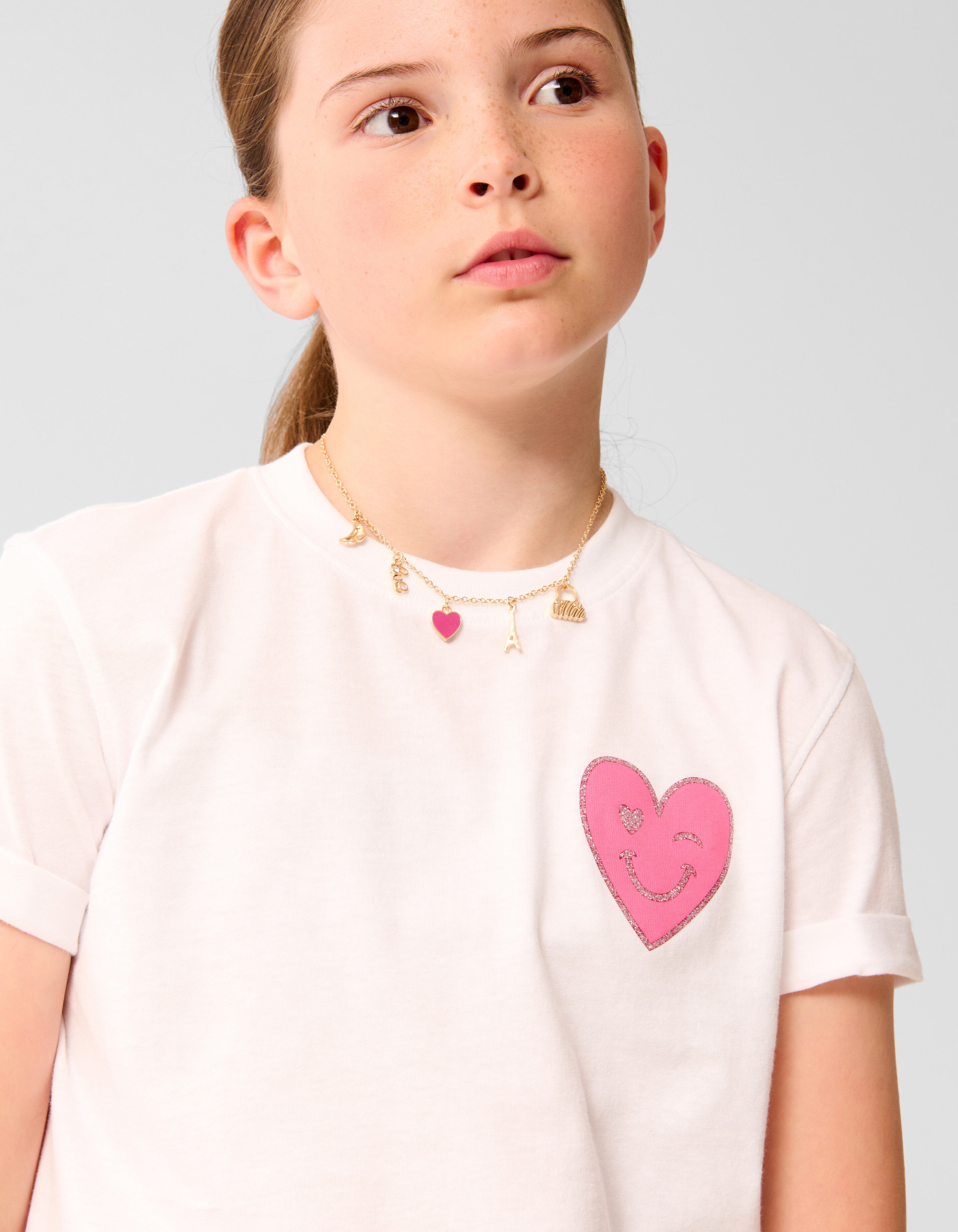 Smiley Heart T-shirt Wit SHOEBY GIRLS